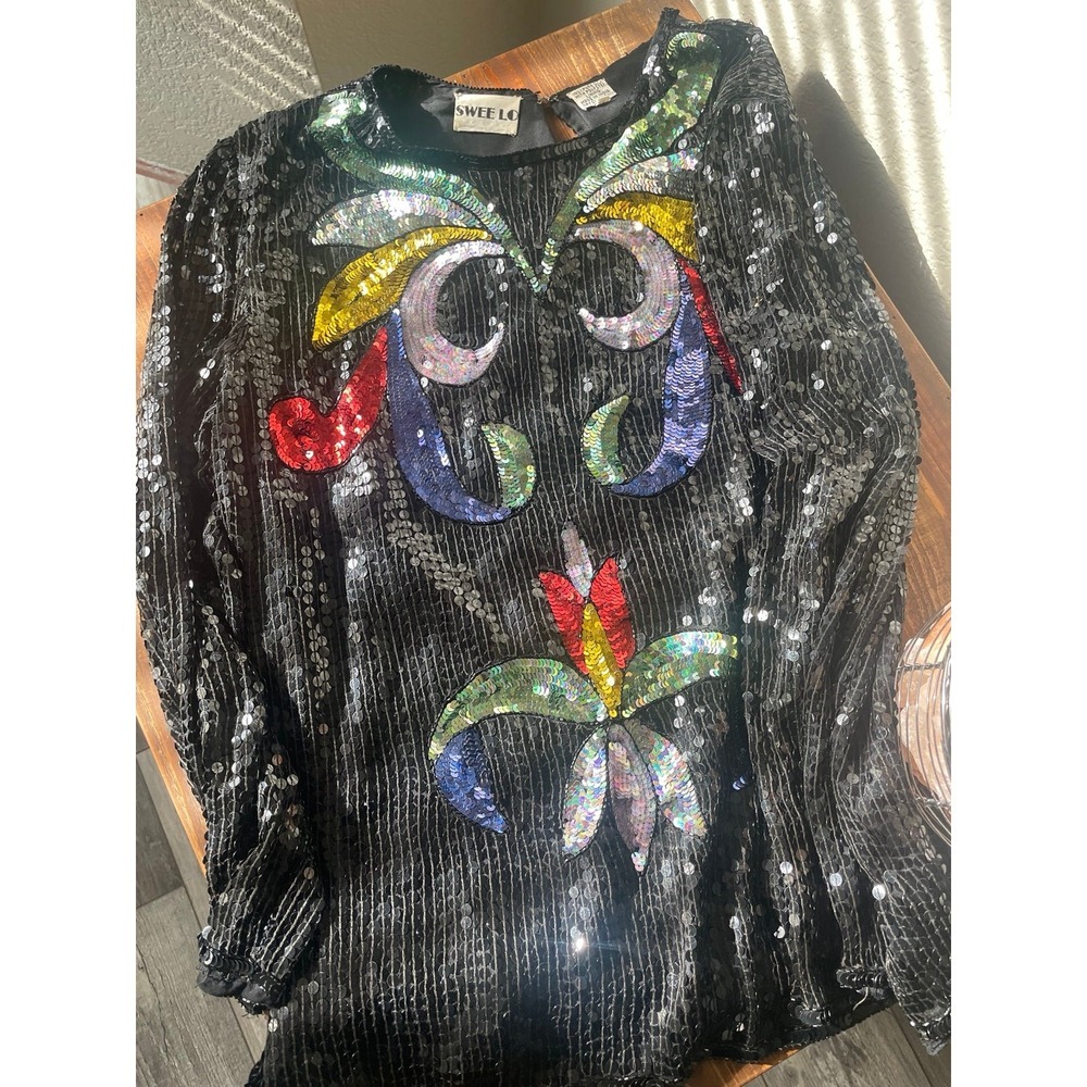 Swee‎ Lo Vintage 80's Silk Blouse.  Size Medium.